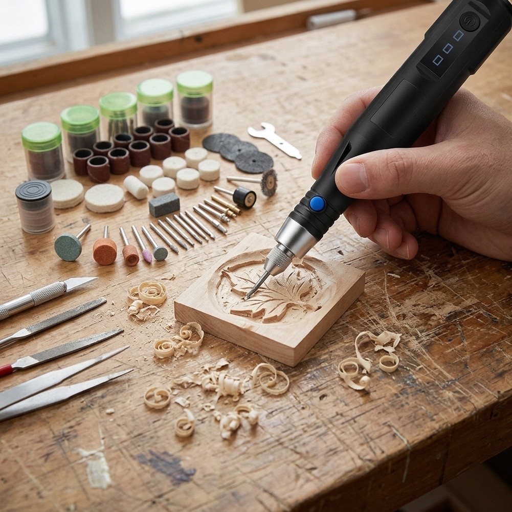 Tools At Workshop - Punta per incisione elettrica, trapano e